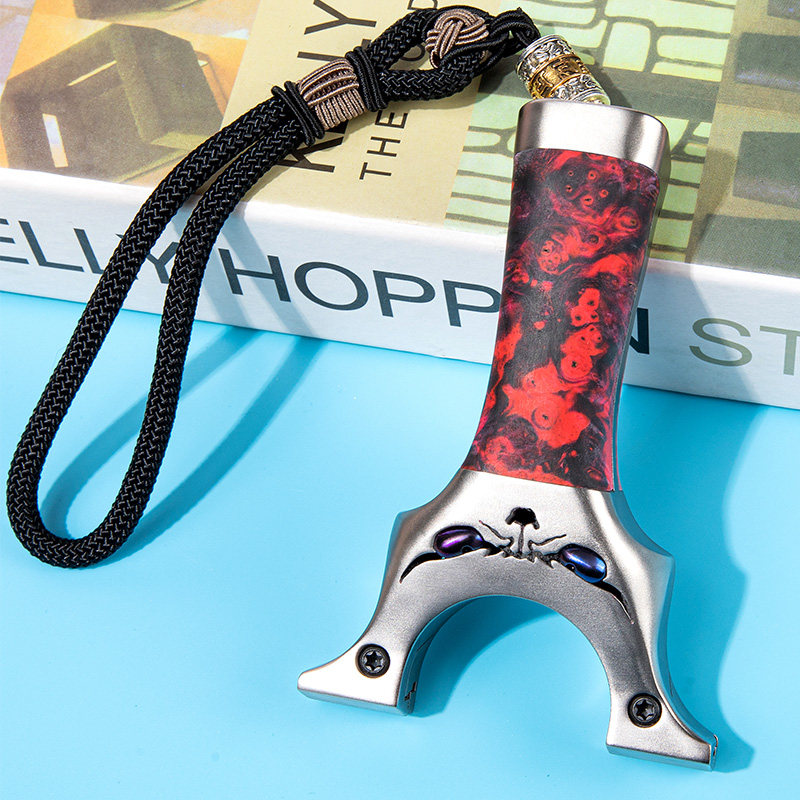 Pure hand titanium alloy quick pressure flat leather free of tying slingshot TC21 anti-curl precision outdoor slurring high precision big power