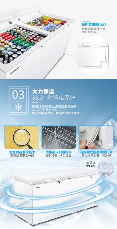 Ronshen Rongsheng BD BC-520M Tủ đông AHP Tủ đông lớn Trang chủ Thương mại Nhiệt độ đơn Cửa ngang giá tủ lạnh sanaky