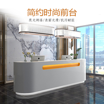  Company front desk reception desk curved bar paint simple desk desk information desk beauty salon cashier