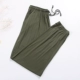 Bộ đồ ngủ nam và nữ mùa hè và mùa thu mỏng để đóng chân nhà quần modal cotton quần chân quần kích thước lớn quần âu quần đùi nam