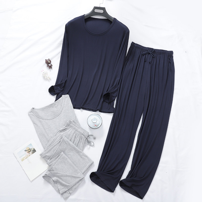 Pyjamas Men's spring Summer 2022 New Modale Long sleeves Long pants thin Casual Home Suit Summer