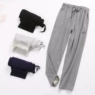 Male and female cotton padded trousers Spring and Autumn Home loose pajama pants spring couple large size sports leisure home trousers winter