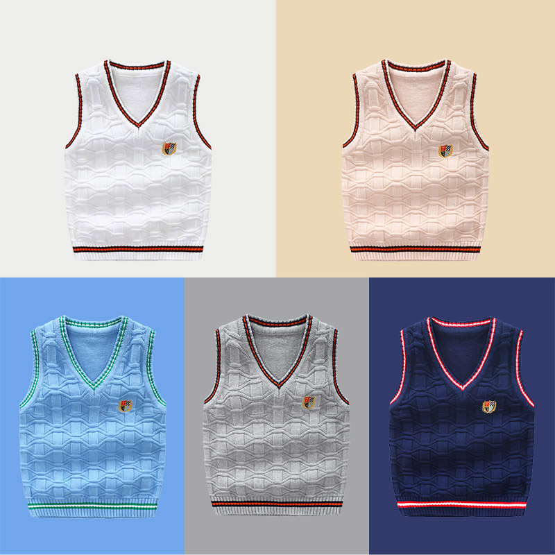 Children's clothing, big boys, girls, woolen vests, vests, knitted vests, children's sweater vests, autumn and winter new trends