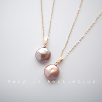 VIA natural color Baroque irregular pearl pendant 14k bag gold necklace choker colored beads T