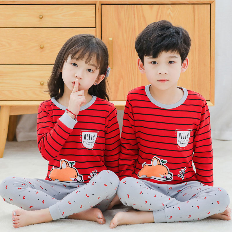 Childrens đồ lót bộ cotton 4 chàng trai mùa thu quần 5 mỏng quần bé pajama 6 cô gái dây quần 7.