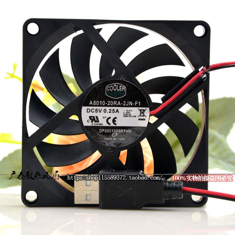 Cool Extreme A8010-20RA-2JN-F1 5V 0 25A 8010 8CM Ultra-thin silent cooling fan