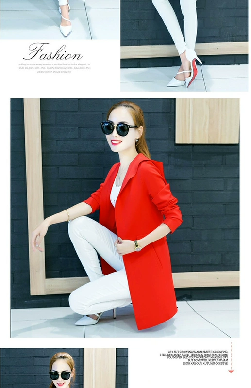 Áo khoác len nữ cardigan mỏng 2019 xuân mới Phụ nữ Hàn Quốc giản dị giản dị áo dài tay giữa dài - Trench Coat