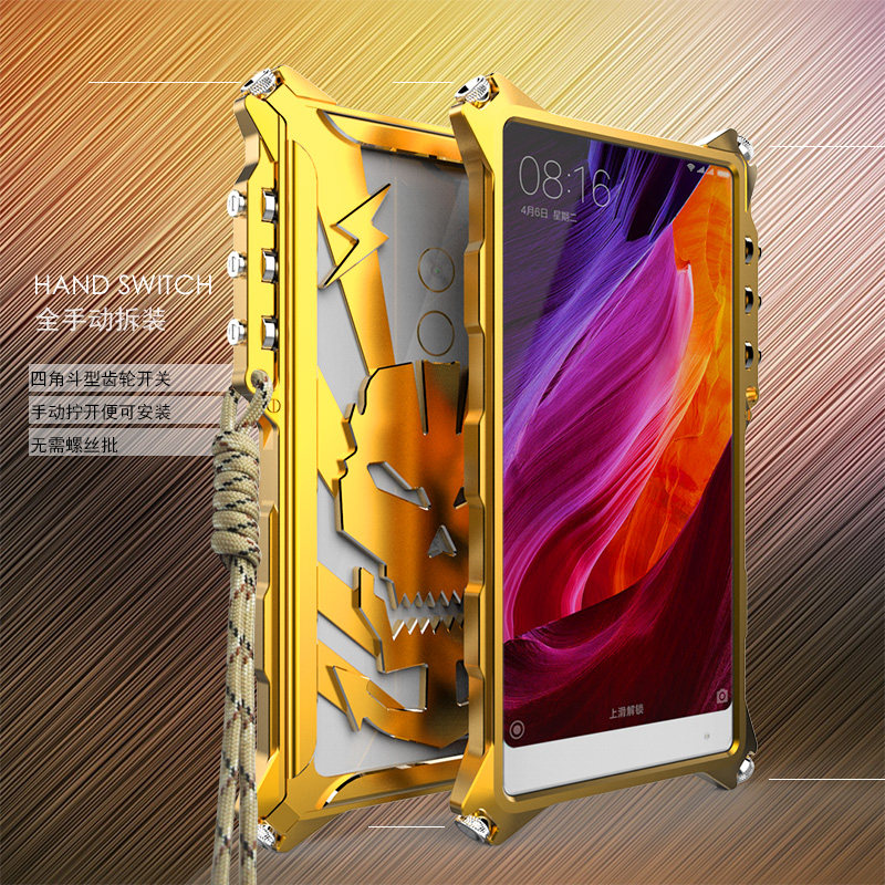 SIMON Mechanical Arm Skull Punk Premium Aluminum Metal Bumper Shockproof Case Cover for Xiaomi Mi MIX