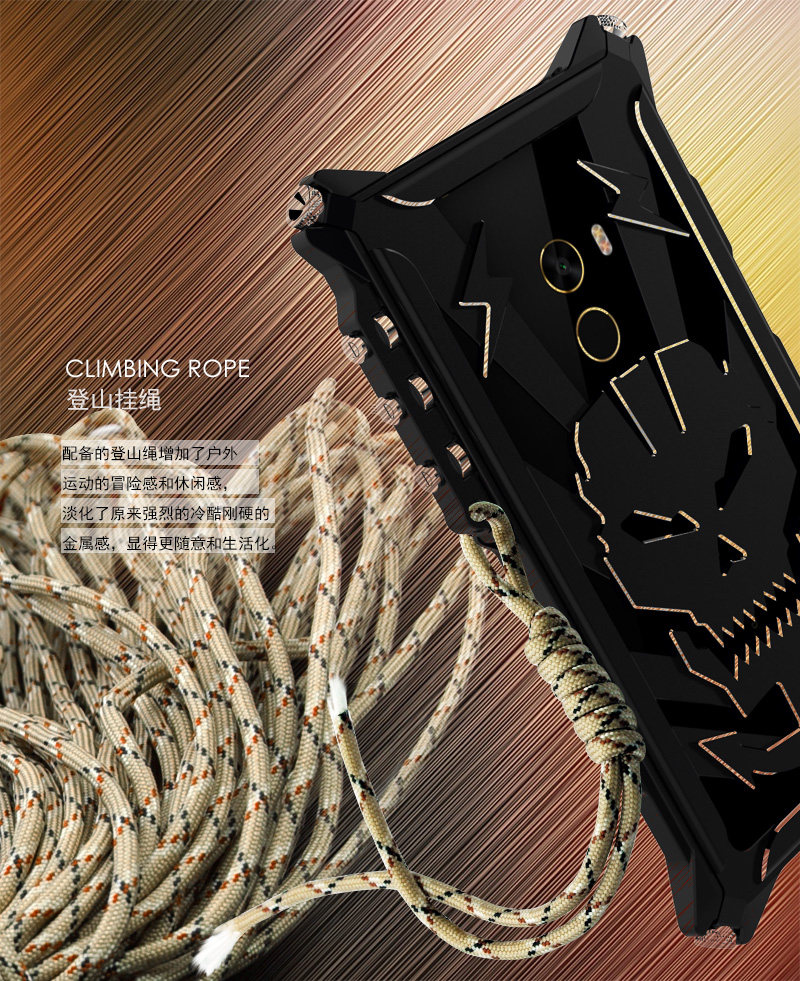 SIMON Mechanical Arm Skull Punk Premium Aluminum Metal Bumper Shockproof Case Cover for Xiaomi Mi MIX