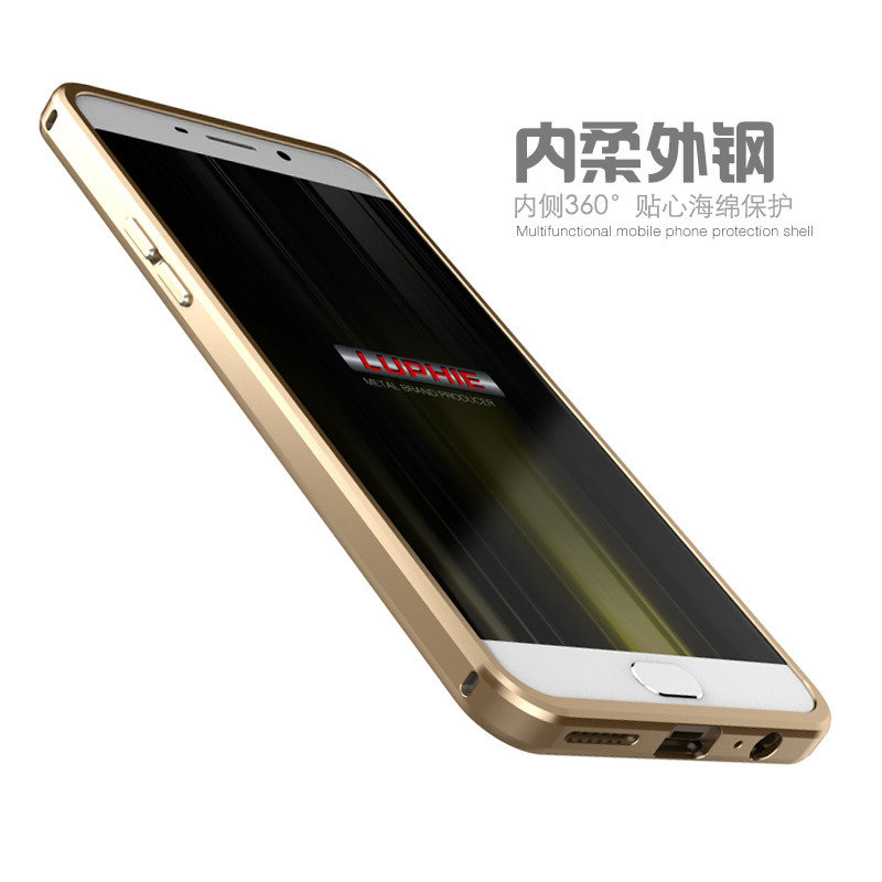 Luphie Aircraft Aluminum Metal Frame 9H Tempered Glass Back Cover Case for OPPO R9