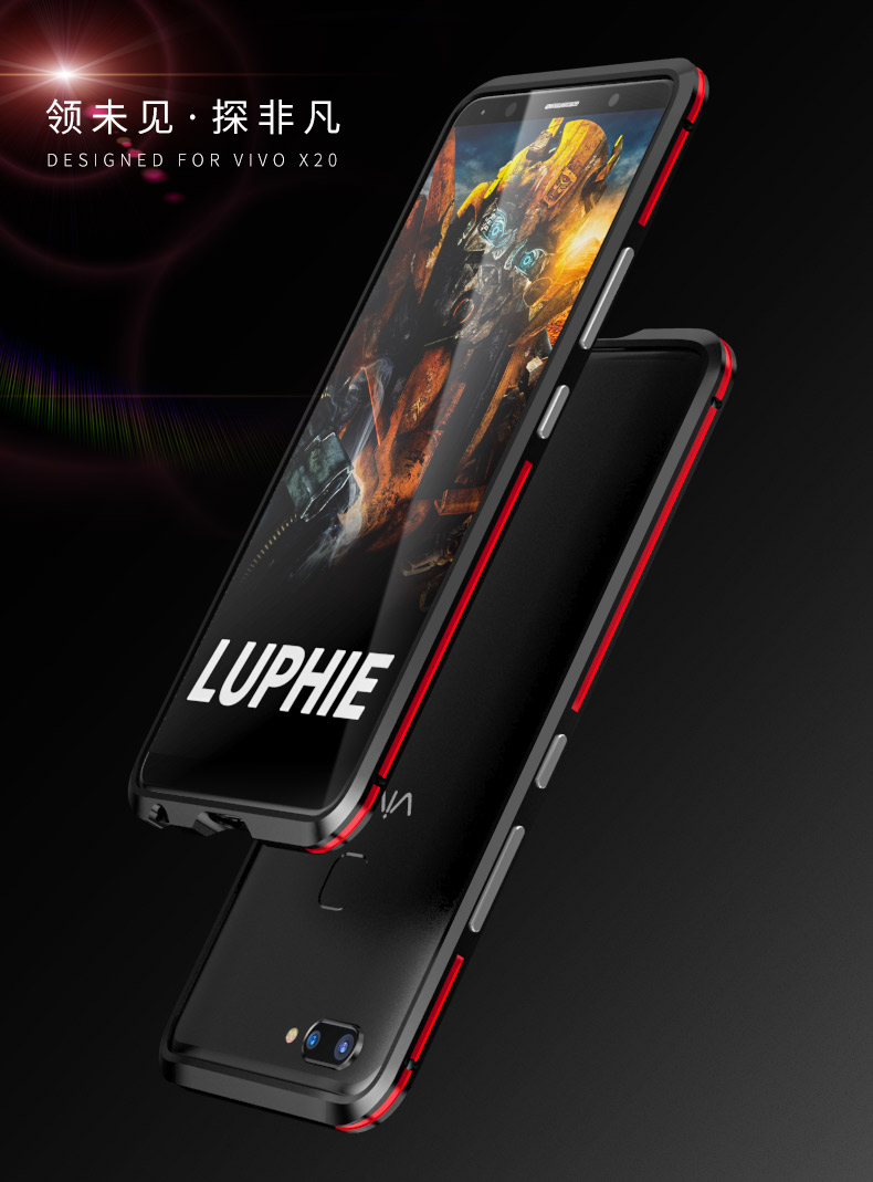 Luphie Bicolor Blade Sword Slim Light Aluminum Bumper Metal Shell Case for vivo X20 & vivo X20 Plus