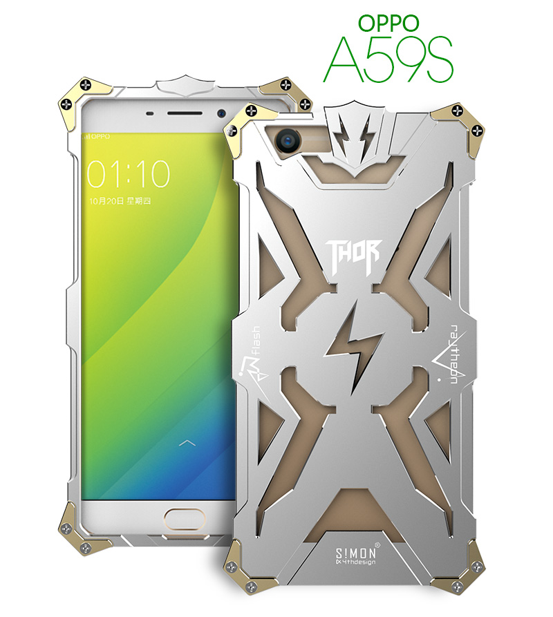 SIMON THOR Aviation Aluminum Alloy Shockproof Armor Metal Case Cover for OPPO OPPO A59s | OPPO A59