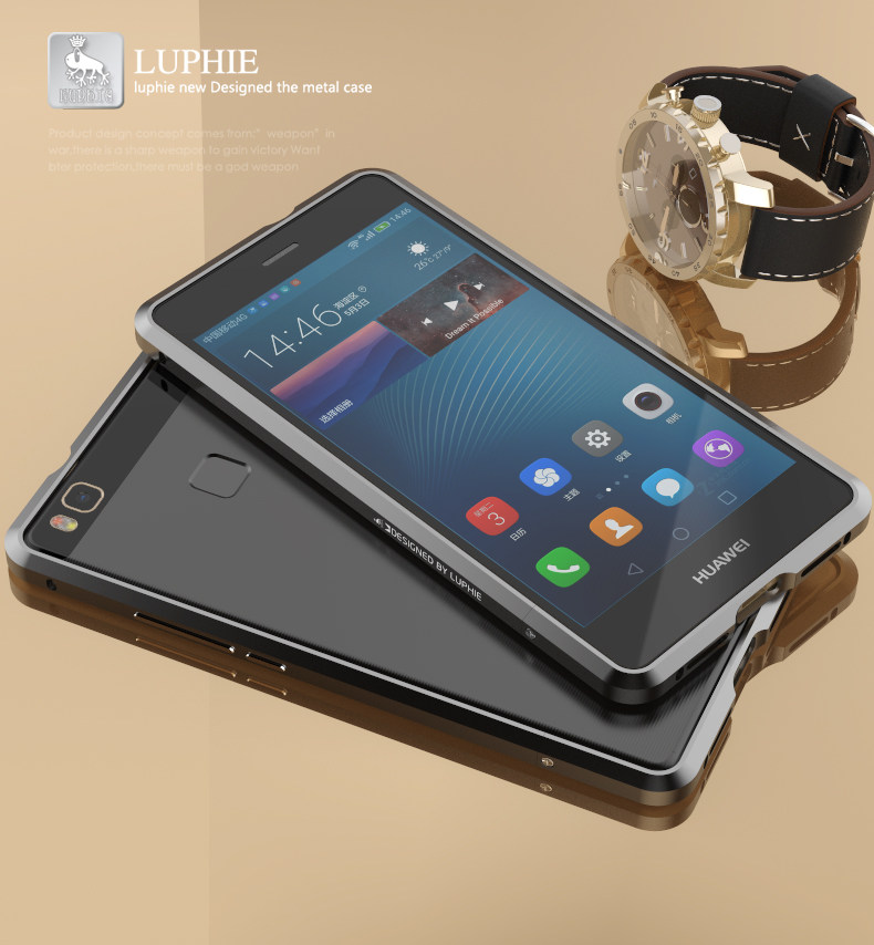 Luphie Blade Sword Slim Light Aluminum Bumper Metal Shell Case for Huawei P9 Lite