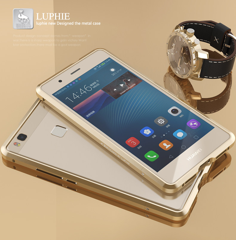 Luphie Blade Sword Slim Light Aluminum Bumper Metal Shell Case for Huawei P9 Lite