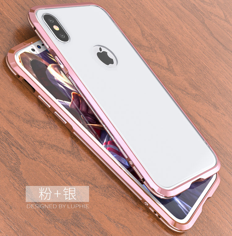Luphie Bi-Color Blade Sword Slim Light Aluminum Bumper Frosted PC Back Cover Case for Apple iPhone X