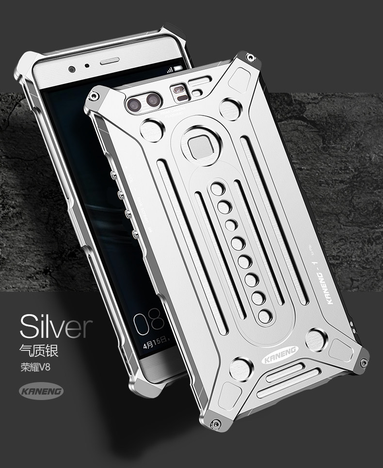 KANENG Powerful Aluminum Shell Shockproof Aerospace Metal Case Cover for Huawei Honor V8