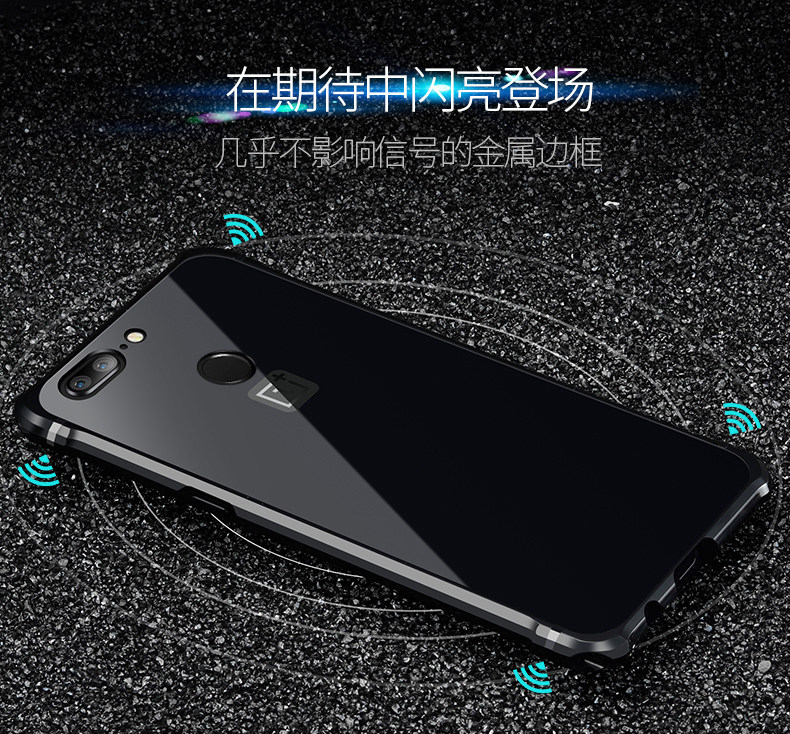 iy Rainbow Aluminum Metal Bumper Dazzle PC Back Cover Case for OnePlus 5T