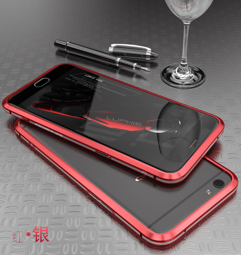 Luphie Bicolor Blade Sword Slim Light Aluminum Bumper Metal Shell Case for OPPO R9s & OPPO R9s Plus