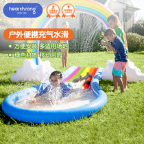 USA HearthSong Ha Shang outdoor camping inflatable folding summer portable childrens leisure inflatable water slide