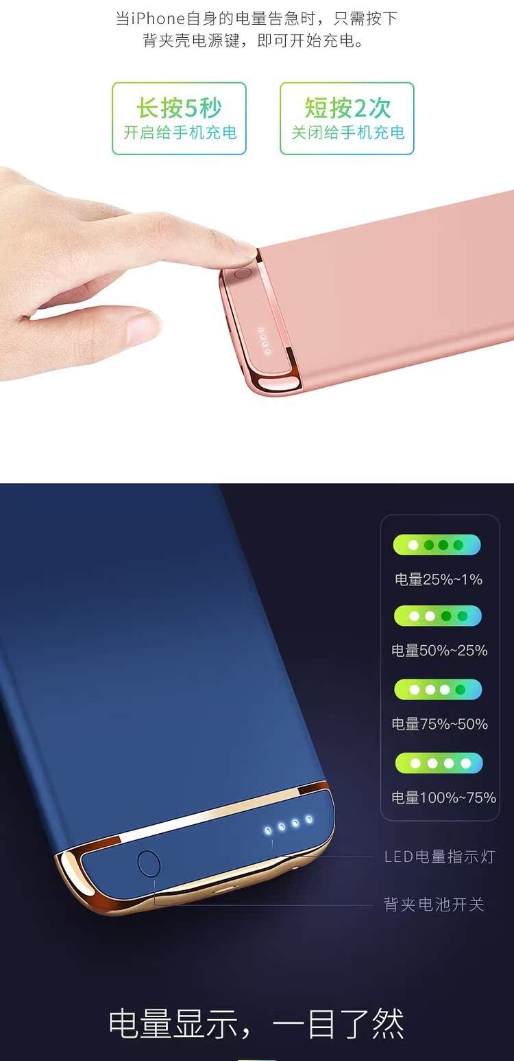 Apple 8 quay lại sạc pin kho báu iphone7 vỏ điện thoại di động tám quả phẳng 7pls điện thoại di động mỏng 8Plus dành riêng cho thiết bị cầm tay sáu 6sp dung lượng lớn không dây đục lỗ thiết bị bảy plas - Ngân hàng điện thoại di động cục sạc dự phòng 10000mah