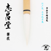 Imported from Japan Shishodo Edo Brush No. 5 Pure Sheepbrush high-end brush for Chinese regular script practice works and calligraphy