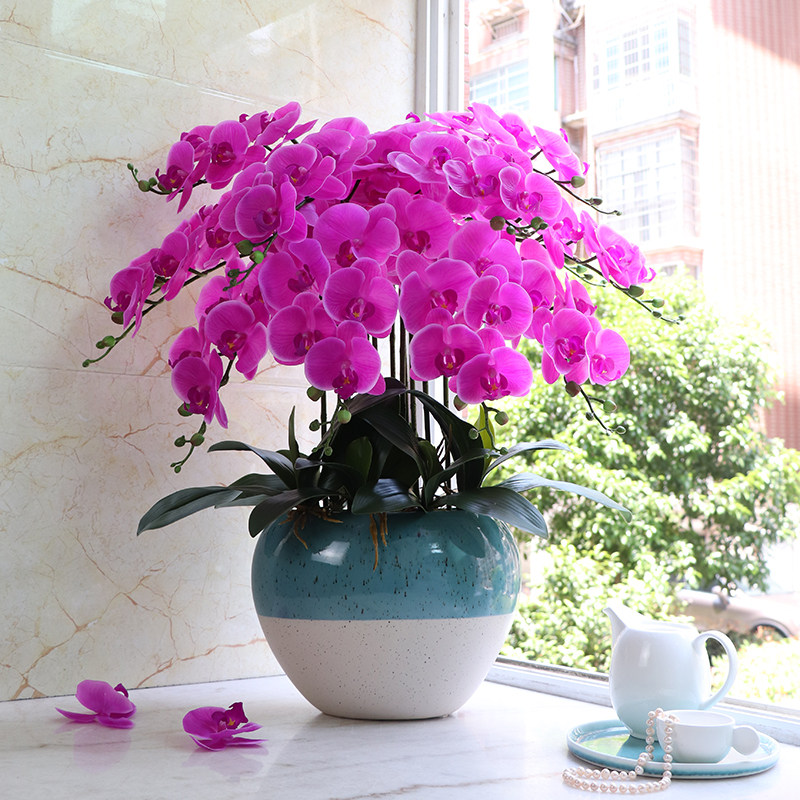 Super Hand Butterfly Lan Emulation Flower Pendulum Piece Living Room Genguan High-end Pendulum Flower Pu Decoration Flowers Anti-Real Fake Flower Furnishing