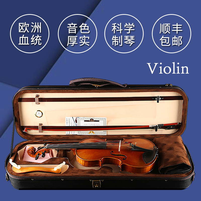 European Material Handmade Violin, Professional-Grade Solid Wood, Beginner Performance Level, Professional School Viola Violin