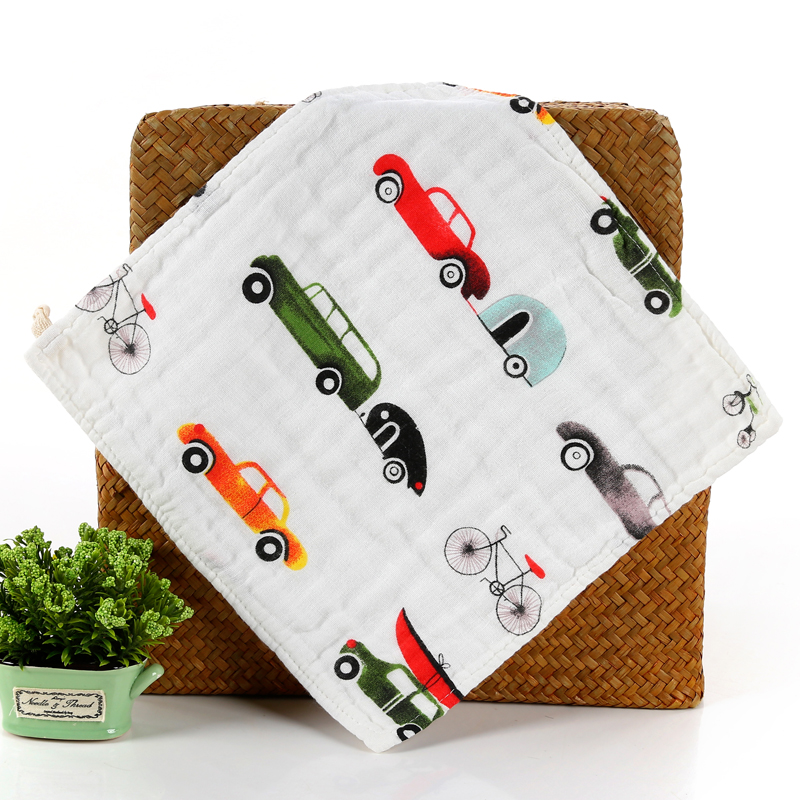5 high-density 6-layer cotton wash gauze square towel face wash baby saliva towel pleated face towel seersucker children's towel