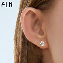 Falian Ni simple sterling silver stud earrings female 952 silver creative design Hundreds of fresh flowers earrings hypoallergenic