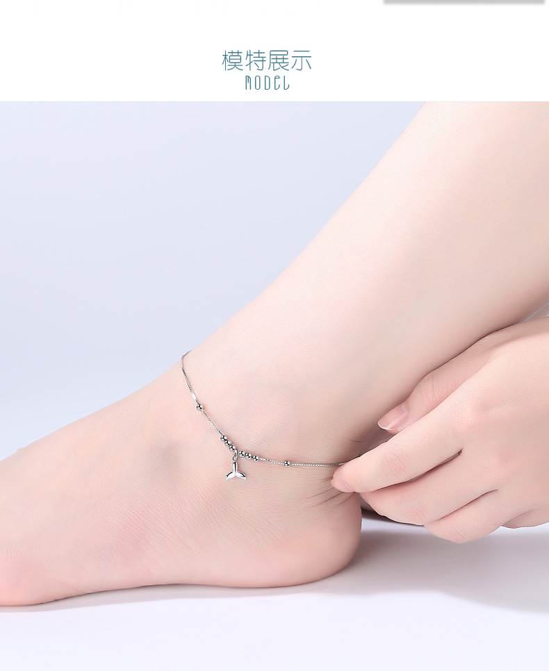 Fallene Dolphins Peach Blossom Sexy Social Women Anklet Women Sterling Silver Japan và Hàn Quốc Quà tặng sinh nhật tuần trăng mật dành cho sinh viên đơn giản vòng đeo chân nữ