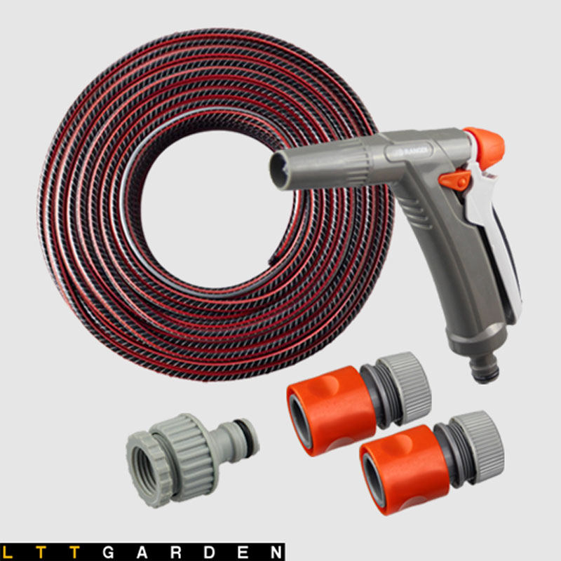 LTT Langdi super pressure-resistant 3-layer 4-point soft water pipe Eagle brand car wash watering spray gun 15 meters set