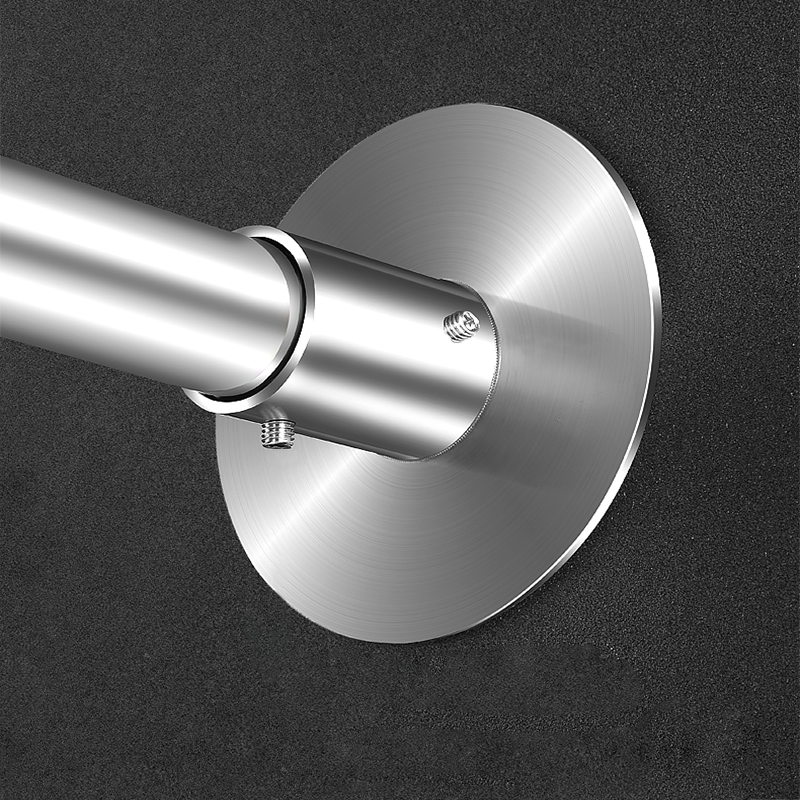 Stainless Steel No-Drill Shower Curtain Rod Accessories Shower Rod Flange Bracket No-Installation with Anti-Sagging Thickened Base