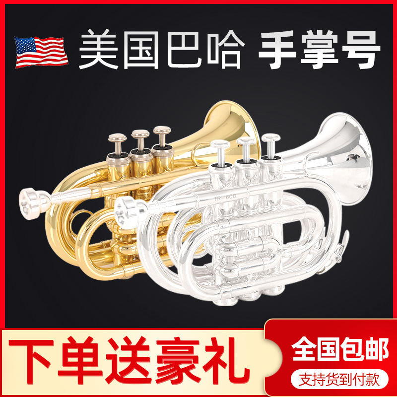 American original Baja palm trumpet B-down trumpet instrument pocket trumpet silver-plated gold verification test performance