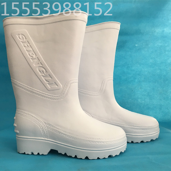 Nhà máy thực phẩm màu trắng giày công sở dày Giày xốp xốp cộng với giày đi mưa cotton nam và nữ giày mưa mùa đông ấm không thấm nước giày giầy nam chống nước