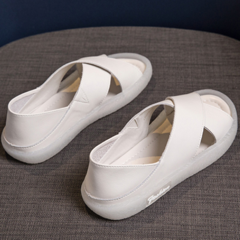 Hong Kong Tide Card 2022 New Fashion Personality Sandals Women Han Version Jelly Bottom Sandals Outside Wearing Big Size Casual Shoes