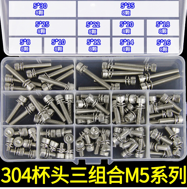 304 thành phần thép không gỉ trong hex ba ốc vít có khía thiết Vít vận chuyển M4M5M6M8