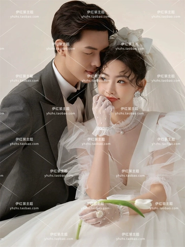 Новая тематическая одежда для фотостудии, корейское белое марлевое интерьерное платье для фотосъемки, простое свадебное платье для фотосессии для пары