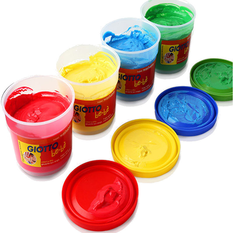 Italy import GIOTTO toddler 4 colors 150ML washable finger painting paint set toy gouache watercolor