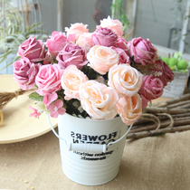Simulation Flowers Eurostyle Rose Bouquet Fake Flowers Holiday Wedding Decoration Furnishing Living-room Table Desk Swing
