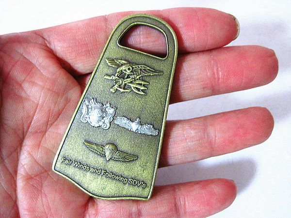 US Navy Seal Team 2 Commemorative Bronze Medal EDC Brass Key Pendant Seal Ranger Coin