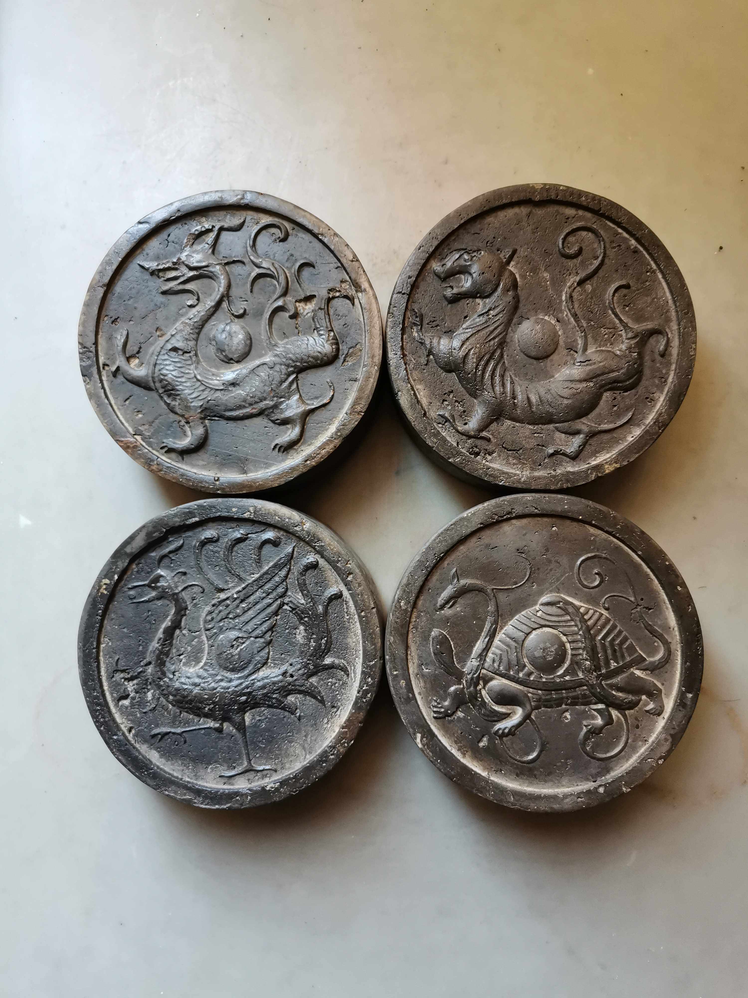 Hanbrick brick tea table ancient brick pot bearing dry bubble table four spirit tile as a pot bearing base fittings