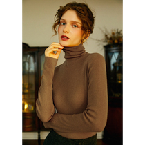 Aozhi country 48 wool 12 color pile collar high sense high neck knitted base shirt sweater women autumn winter coat