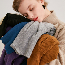 Aozhi French retro bubble horn sleeve soft waxy wool sweater women autumn and winter 7 color high neck base sweater