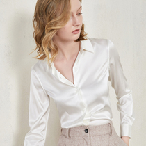 Ozhi country basic Joker silk shirt women long sleeve 2021 New 4 color mulberry silk shirt spring and autumn shirt