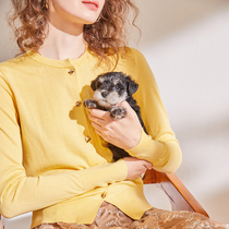 Austrian Zhiguo basic BI spare French 7-color wool metal buckle knitted cardigan womens spring 2021 top