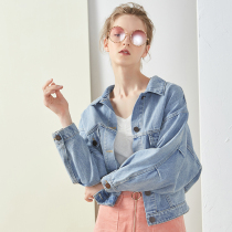 Ozhi country vintage denim coat female spring and autumn loose casual Joker jacket Joker short coat