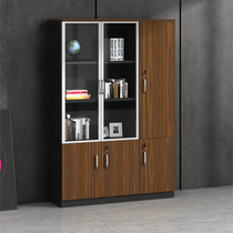 Office Furniture Wood Filing Cabinet Bookcase Combination Plate Information File Cabinet Boss Room Background Document Cabinet