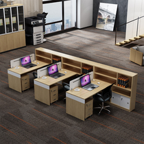Finance Desk Portfolio Office Furniture Staff Computer Table And Chairs Four Employees Partition Office Work Desk Station Table