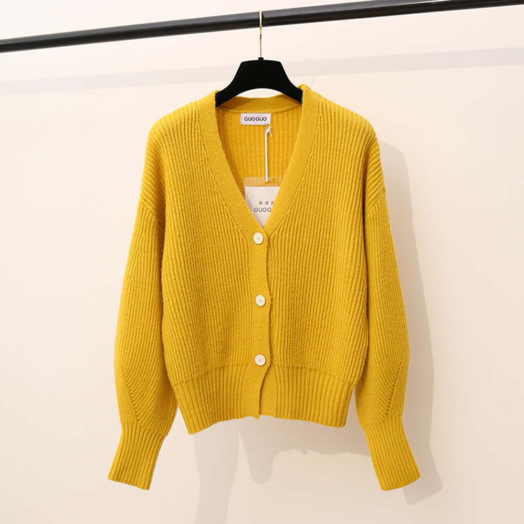 Áo len cardigan mỏng bên ngoài thu đông nữ sinh viên 2018 mới lười gió áo len cổ chữ V áo khoác len nữ ngắn