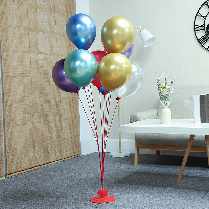 Birthday party arrangement supplies balloon table floating 11 head ground floating balloon bracket scene decoration road lead baby feast
